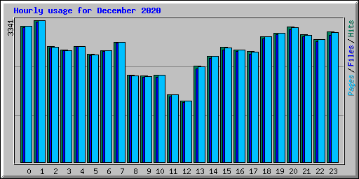 Hourly usage for December 2020